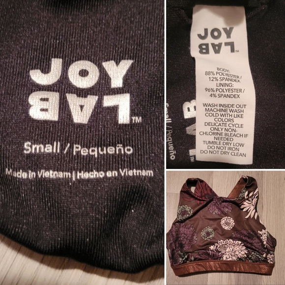 JoyLab Metallic Chrysanthemum Floral Athletic Set, Size Small (better fit XS) - Picture 9 of 16